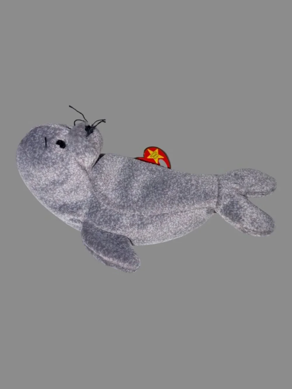 Vintage Ty Beanie Baby Slippery the Seal 1998 Gray Plush Retired w/ Tags
